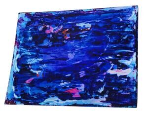 Abstract Wall Art Painting on Photo Paper by Local Artist in Purples and Blues